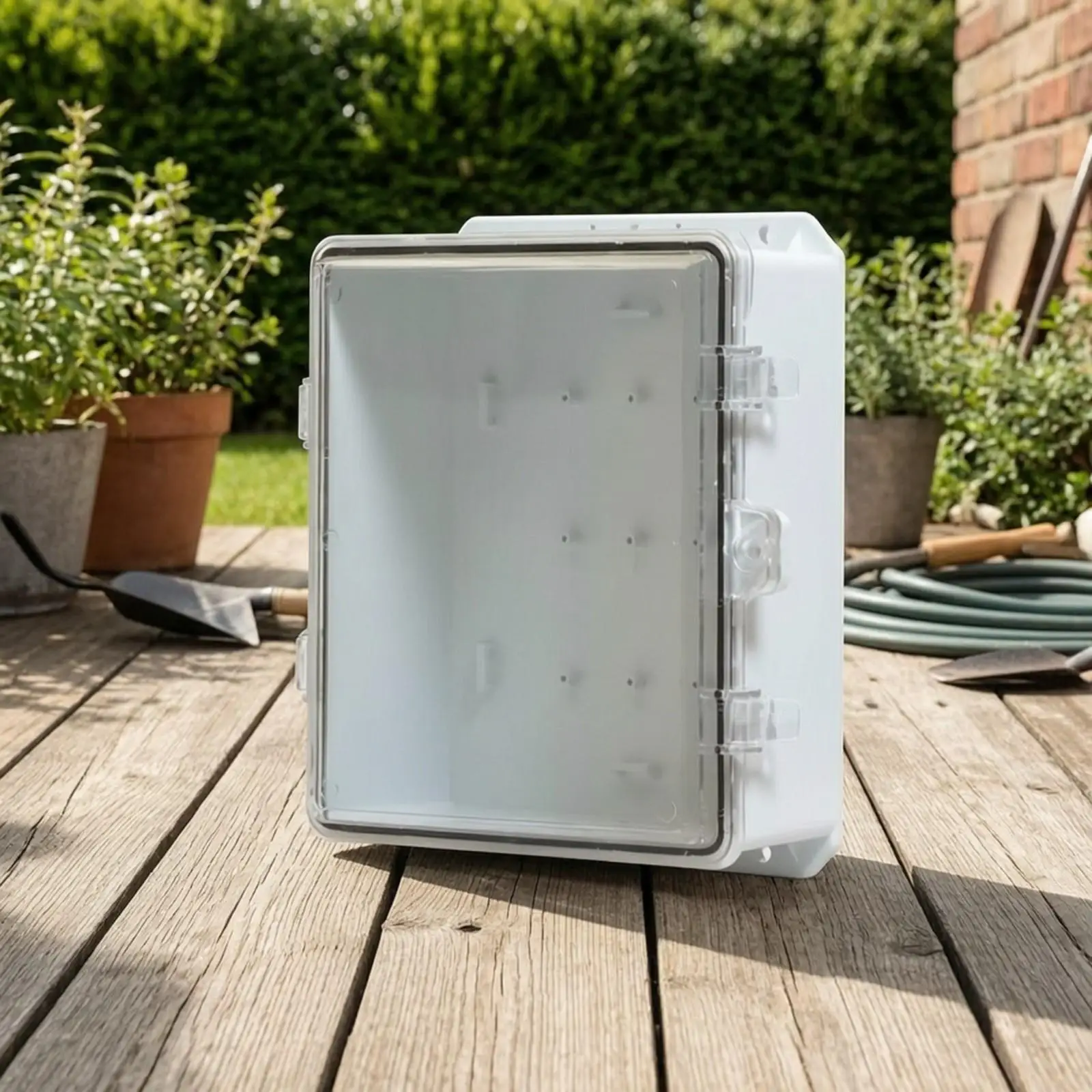 Outdoor Waterproof Socket Box Weatherproof Electric Enclosure Tight Grip Clear PC Body for Patio Wall Mount - view 6