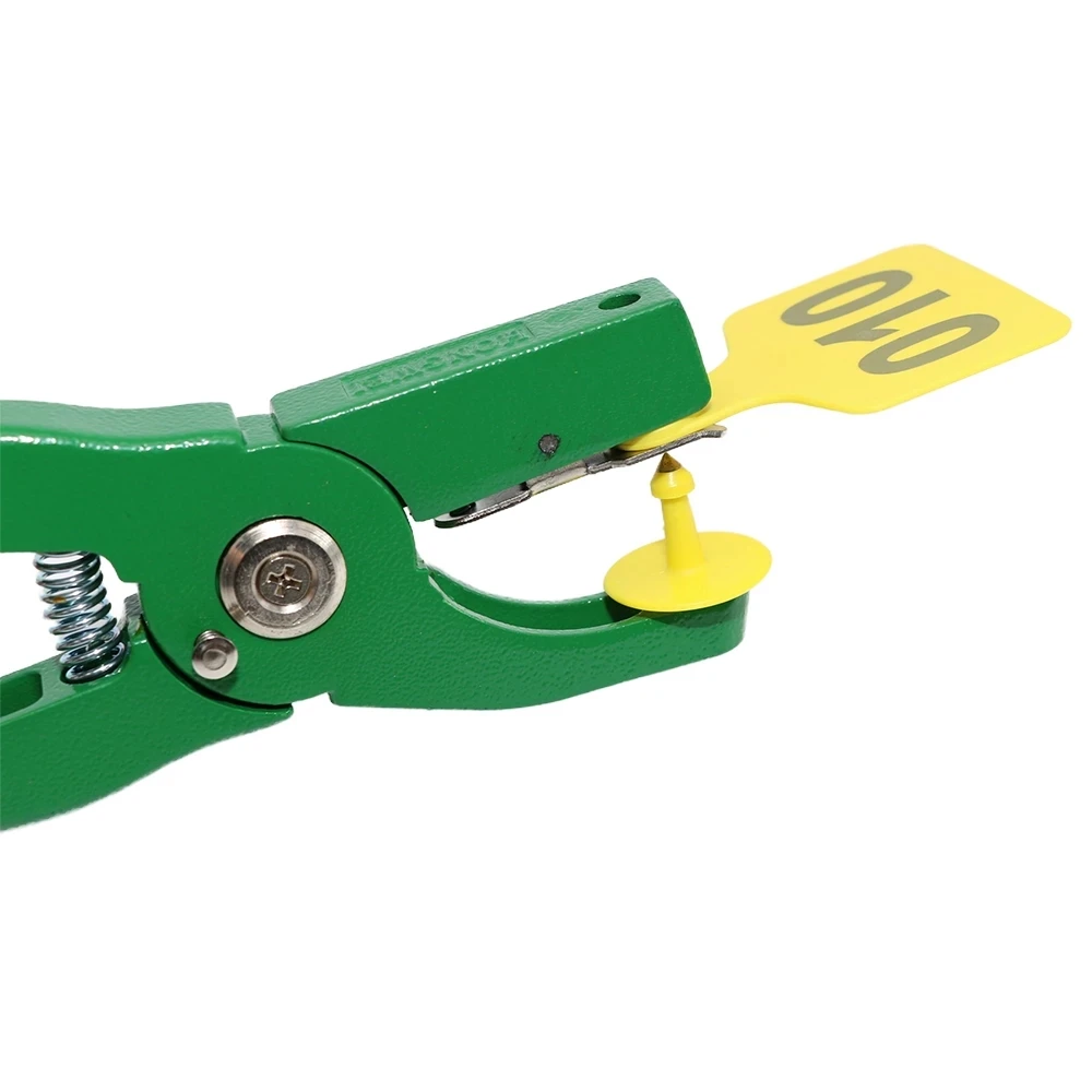 1Pcs Animal Ear Tag Pliers Control Device Green Metal Ear Thorn Clamp Swine Cow Sheep Rabbit Identification Tool Hole Puncher