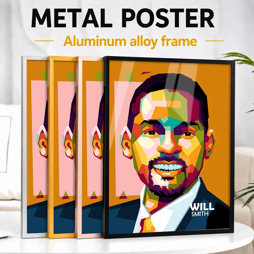 Will Smith Actor Framed Metal Print Customized Photo Minimalist Scene Style Wall Art For Home Office Thoughtful Cinephile Gift