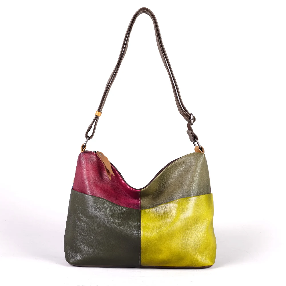 

2025 New Luxury Color-Block Hobo Bag – Retro Boho Shoulder Purse – Spacious Convertible Crossbody Tote