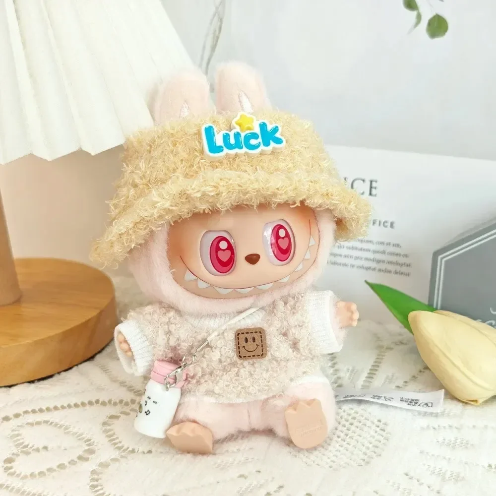 17 cm Nette Mini Plüsch Puppe Kleidung Outfit Zubehör Für Korea Kpop Exo Labubu Idol Puppen Rock Hut Kleidung DIY kinder Geschenk