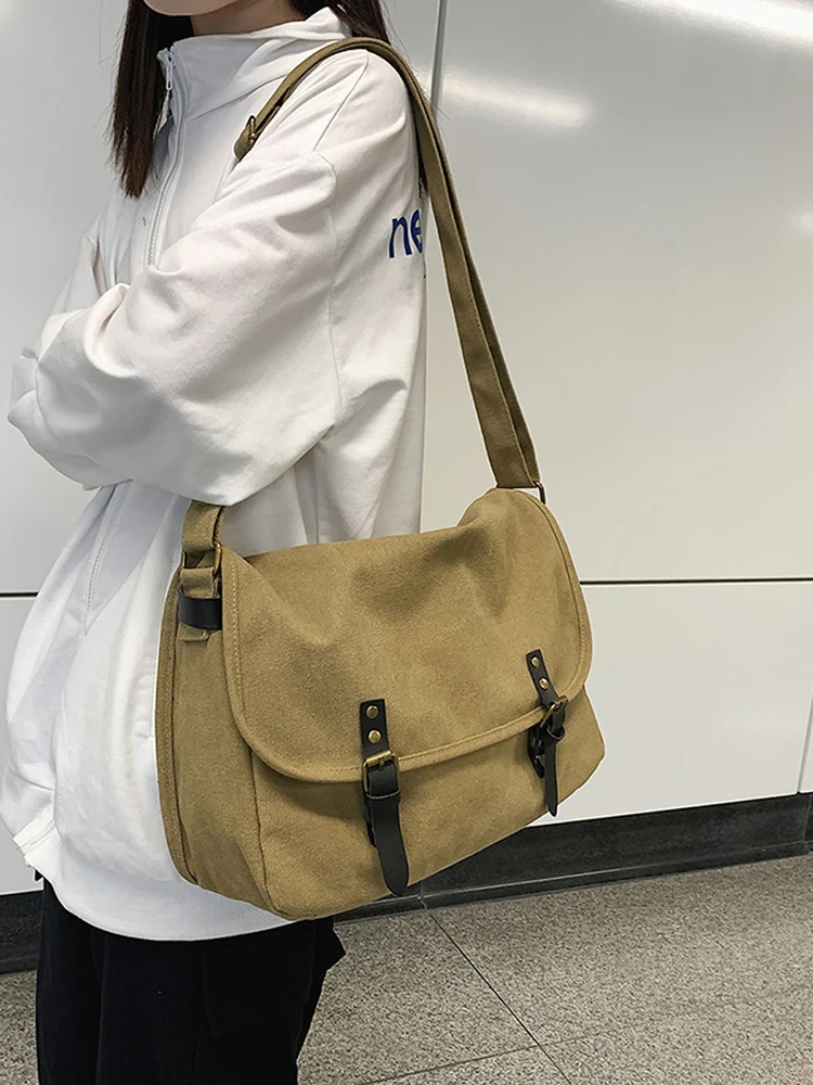 

Повседневная холщовая сумка-кроссбоди Bapa Large Capacity для мужчин и женщин, универсальная сумка для отдыха