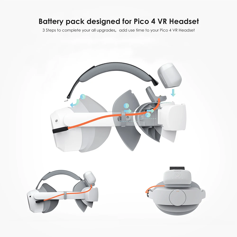 Bobovr P4 Twin Batterie Upgrade Combo für Pico 4 Pro VR Headset 5200mAh Akku Magnet ladestation für Pico4 Zubehör