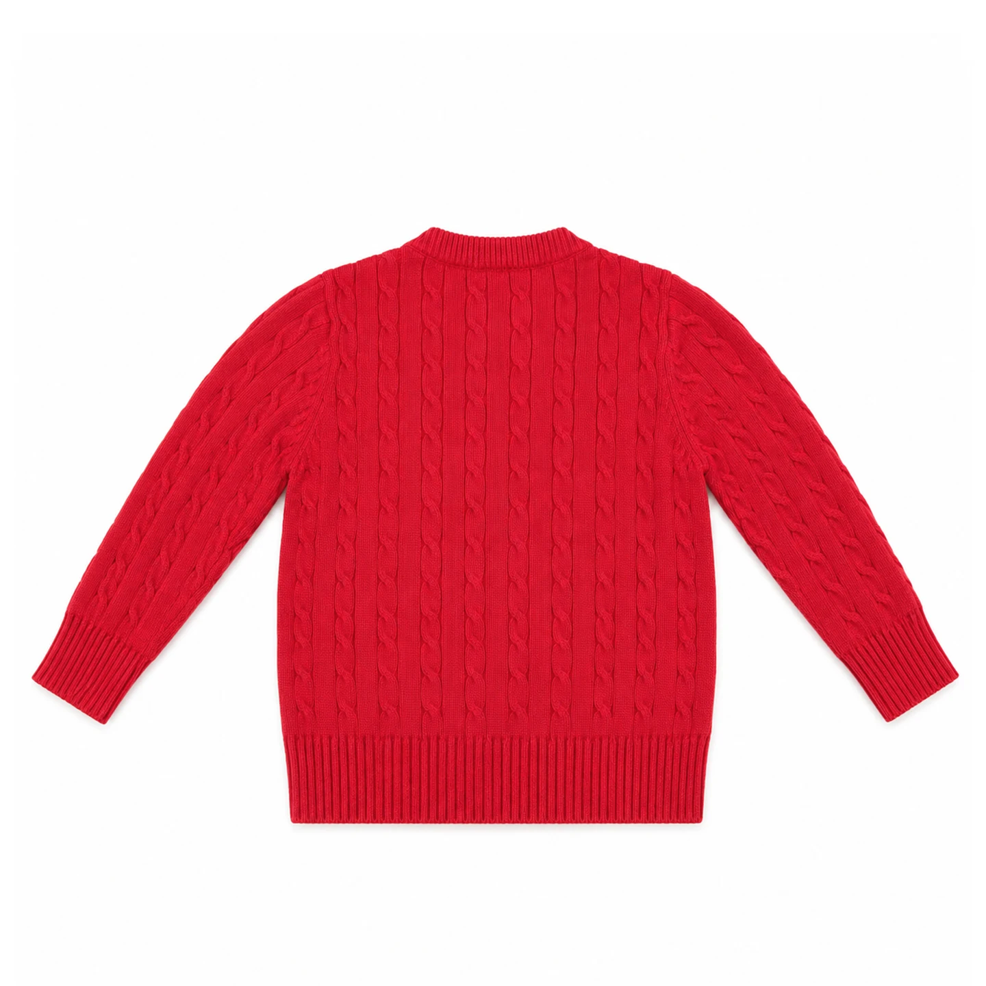 CH Jungen Pullover mit Rundhalsausschnitt, Zopfmuster, gerippten Bündchen und Saum, Bruststickerei, lässige Kinder-Strickoberteile – Detail 13