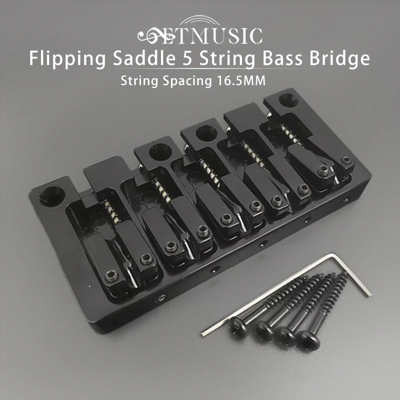 

Flipping Saddle 5 String Bass Bridge 95.5x46MM Body/Bottom Through String Spacing 16.5MM Bass Fixed Bridge