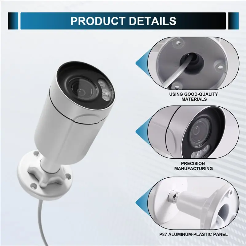 B50B-5MP 4X Auto-Zoom Poe Bullets Camera Bullets Color Night Vision Camera 108° Wide Viewing Angle Security IP Camera Outdoor