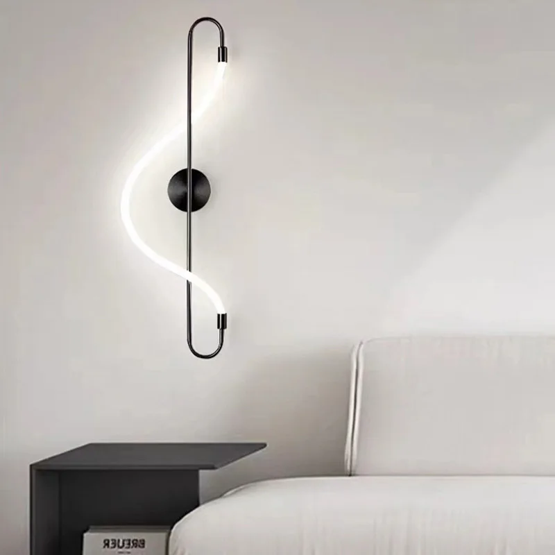 

Modern LED line silicone note wall lamp,Nordic minimalist creative art bedside lighting fixture,for room, living room, corridor,