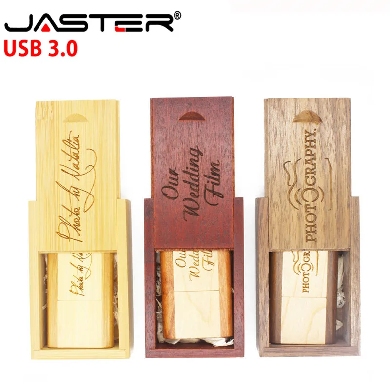 

JASTER USB 3.0 rotatable Wooden usb flash drive pendrive 64GB 16gb 32gb memory stick usb creativo LOGO engraving wedding Gifts