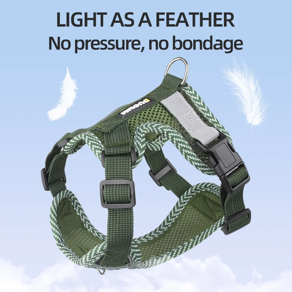 Reflective Breathable Dog Harness And Leash Set For Small Dogs_voghion.com