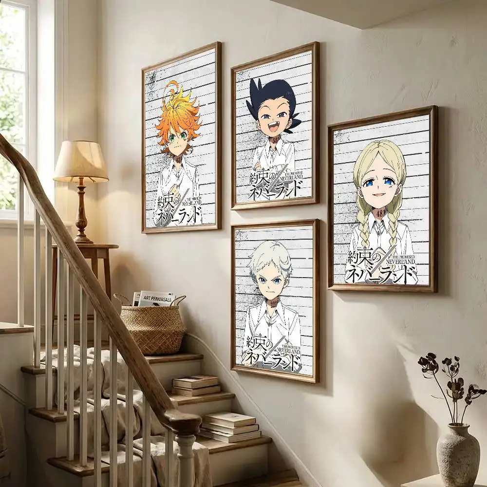 Anime The Promised Neverland Art Poster Art With Prints Home Bedroom Living Room Decoration Gift
