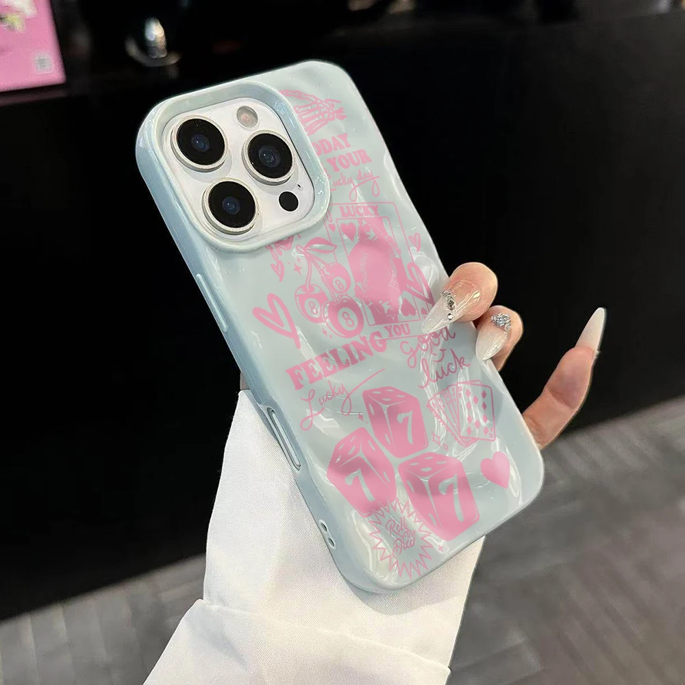 Good Luck Las Vegas Fashion Handyhülle für iPhone 17 16 15 14 13 12 11 Pro Max 14 Plus 17Air Falten-Wellen-Soft-Silikonhülle – Detail 2