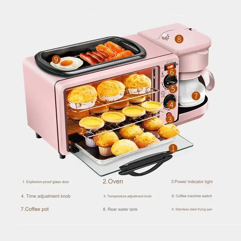 Household wholesale multifunctional portable breakfast machine coffee maker 3 in 1 breakfast maker