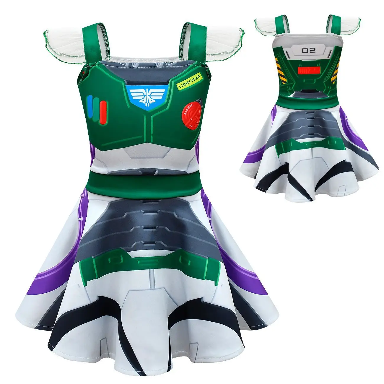 Disney Toy Story Buzz Lightyear Anime Summer Off-the-stock Cosplay Children\'s Girls\' Dress Slip Girl Performance Casual Dresses