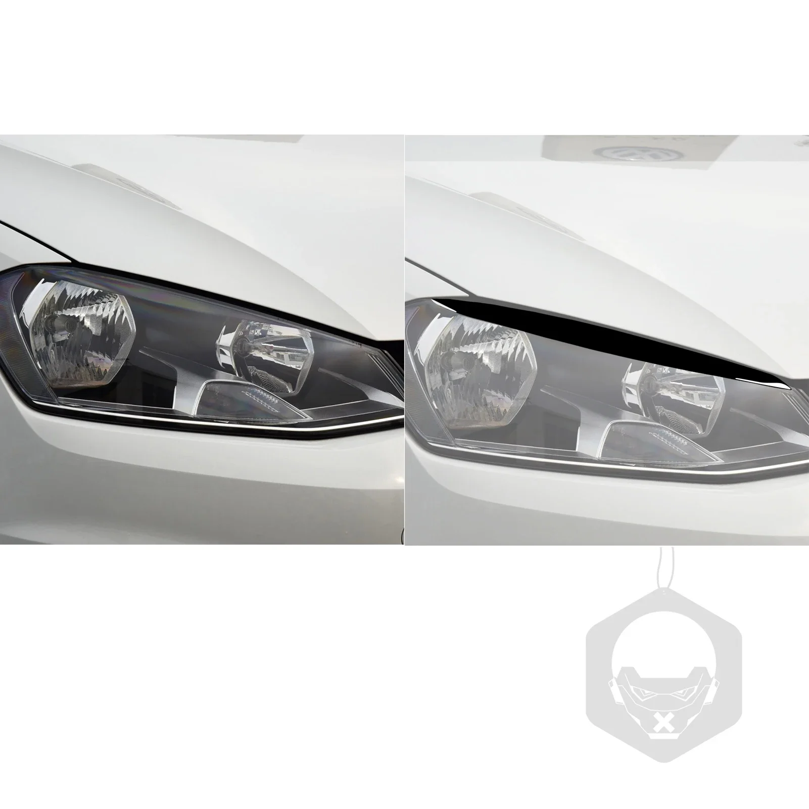 For VW Golf 7 Mk 2013 2014 2015 2016 2017 2018 Accessories Car Black Plastic Lamp Eyebrow Trim Sticker Decoration