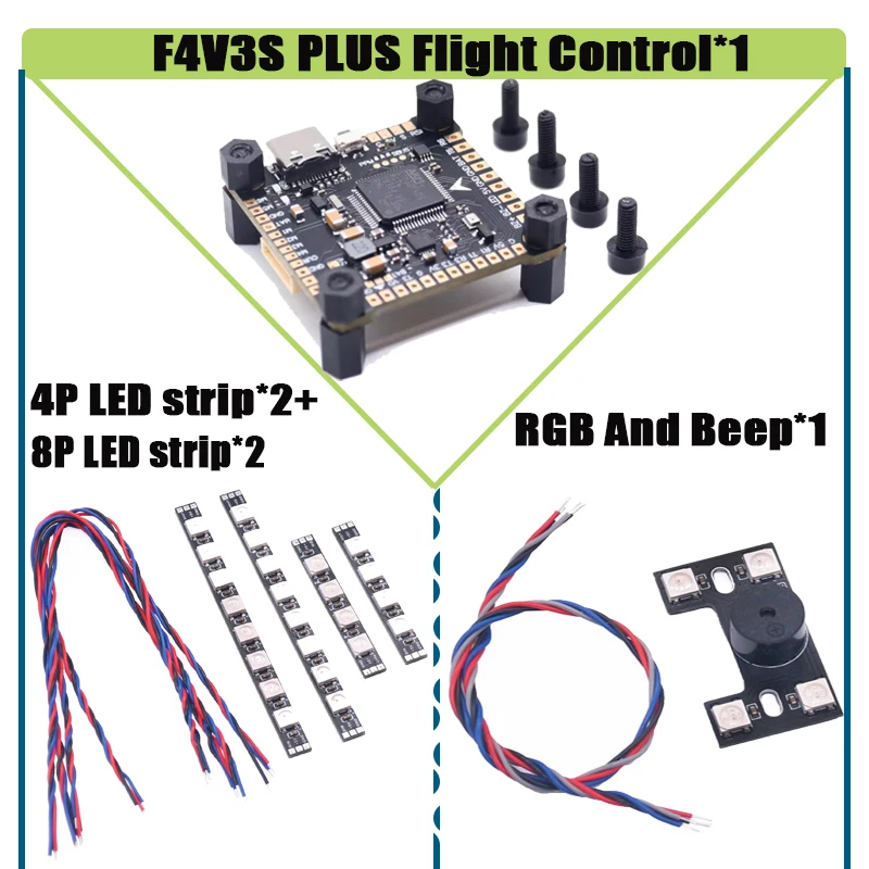RCtoSky F4V3S PLUS F722 F745 H743 التحكم في الطيران 45/60A 4INI ESC رف الطائرة بدون طيار FPV سباق الطائرة بدون طيار كوادكوبتر حرة LED