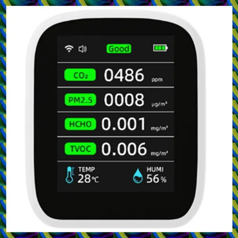 Ежедневный измеритель качества воздуха Tuya Wi-Fi, монитор качества воздуха в помещении 8-в-1, портативный монитор CO2, тестер температуры и влажности Easy T