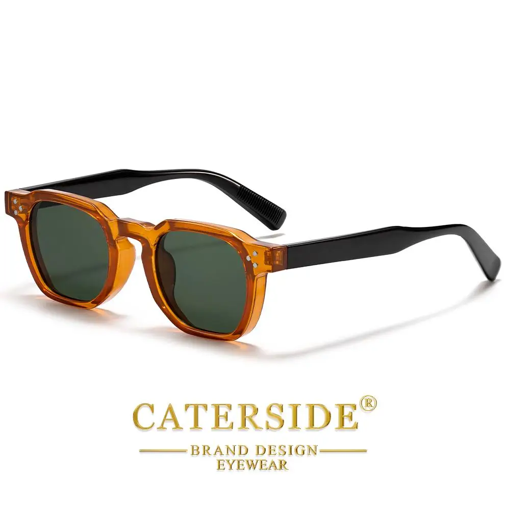 CATERSIDE Modische Herren-Sonnenbrille Markendesign Quadratische Punk-Sonnenbrille Damen Outdoor Reise Party Dekoration Geschenk Brille UV400 – Detail 12