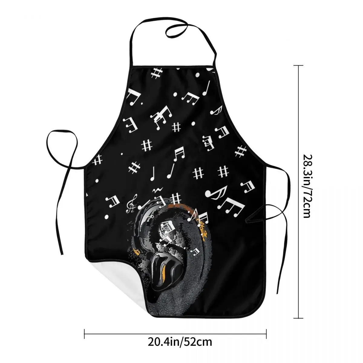Music Musical Notes Pattern Aprons Chef Cooking Baking Tablier Bib Kitchen Cleaning Pinafore for Women Men Painting