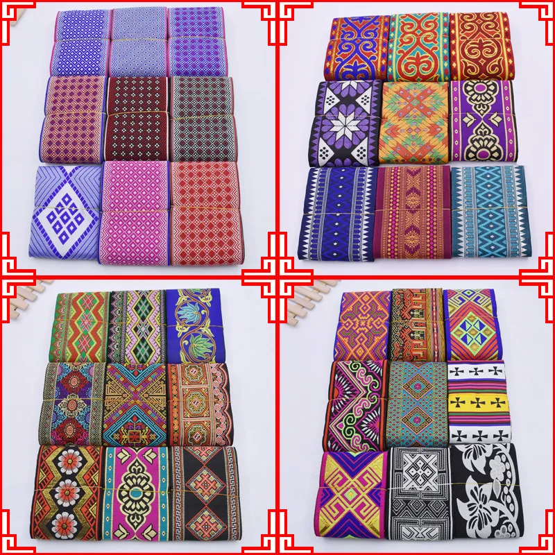 6.5 Meters/Lot Ethnic Trim Ribbon Sewing DIY Decorative Braid for Clothing Costume 10cm Wide