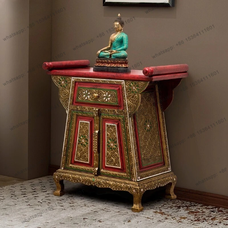 

Thai solid wood porch cabinet table for household Fotai incense case South East Asia style furniture