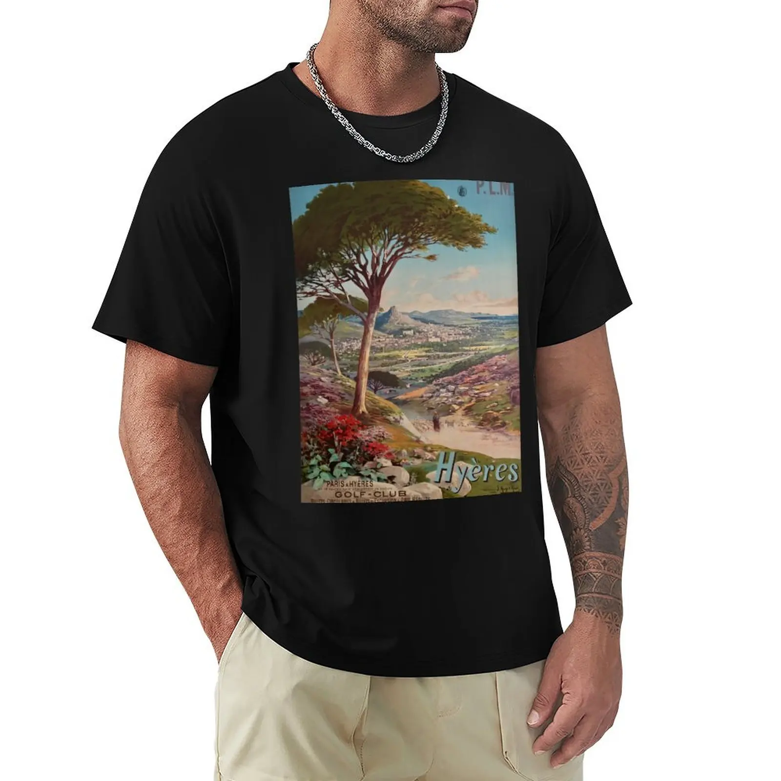 

PLM Hyeres vintage travel poster T-Shirt sublime custom shirt luxury designer fashion shirts tee shirts for men