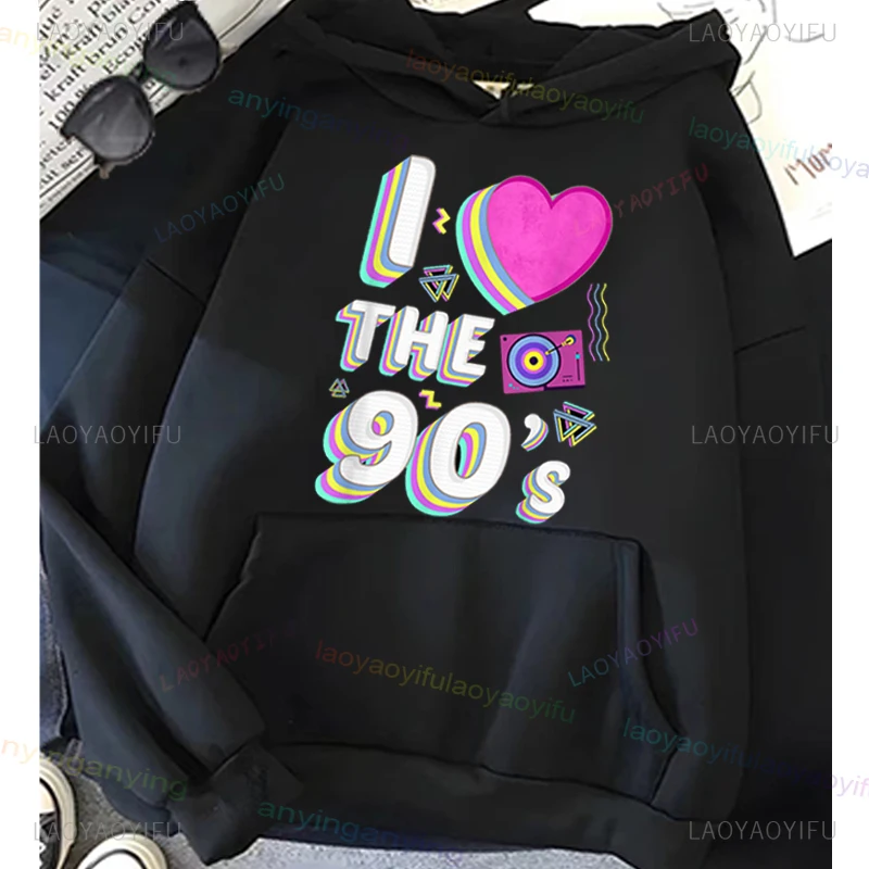 Sudadera con capucha I Love The 90 Take Me Back To The 90's sudaderas con capucha camisa de manga larga I Love 90 camiseta para regalo de fiesta de cumpleaños ropa para hombres y mujeres