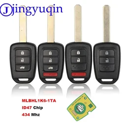 jingyuqin Car Key Fob 434Mhz ID47 Chip Keyless Remote Key Fob For Honda 2013-2015 CRV 2013-2017 Accord Civic MLBHLIK6-IL