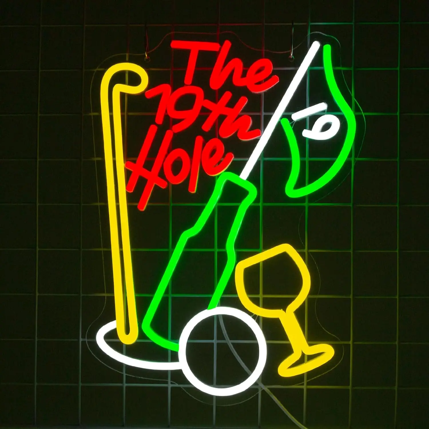 

The 19th Hole Neon Sign USB Dimmable LED Neon Light for Bar Golf Club Home Party Decorations Gift Sports Led Light Up Sign