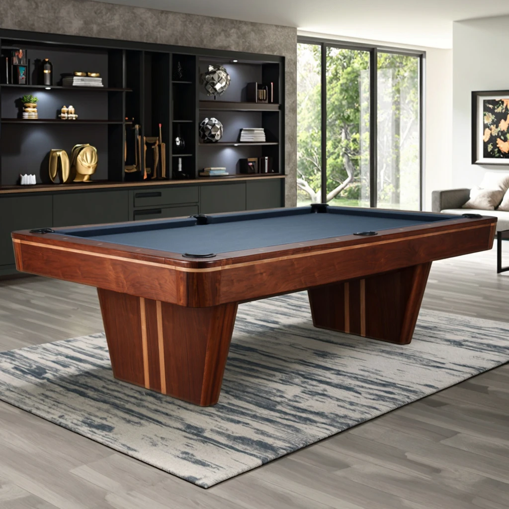 Round Corners Solid Wood Billiards Table 9ft 8ft 7ft Pool Table with Leather Pockets and Slates Cushion for Villa Office or Home