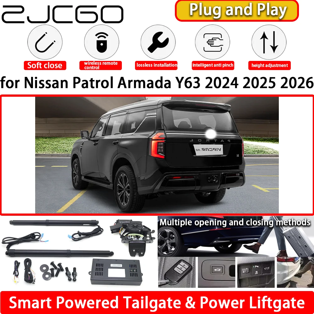 

ZJCGO for Nissan Patrol Armada Y63 2024 2025 2026 Automatic Electric Powered Tailgate Power Liftgate Tail Gate Lift Kit System