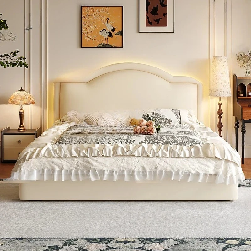 Soft Safe Bed Space Saving Beauty Wooden Floor Double Bunk Trendy Unique Bedroom King Size Bed Design Cama Office Furnitur