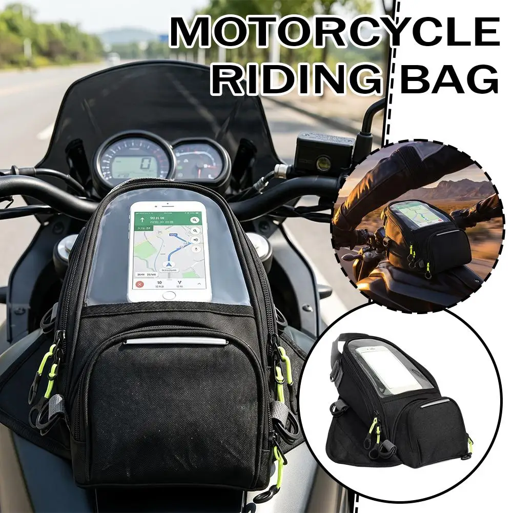 Motorcycle Navigation Tank Bag Magnetic Fuel Tank Bag With Touchable Phone Screen Window Waterproof Motorcyclists Riding Travel