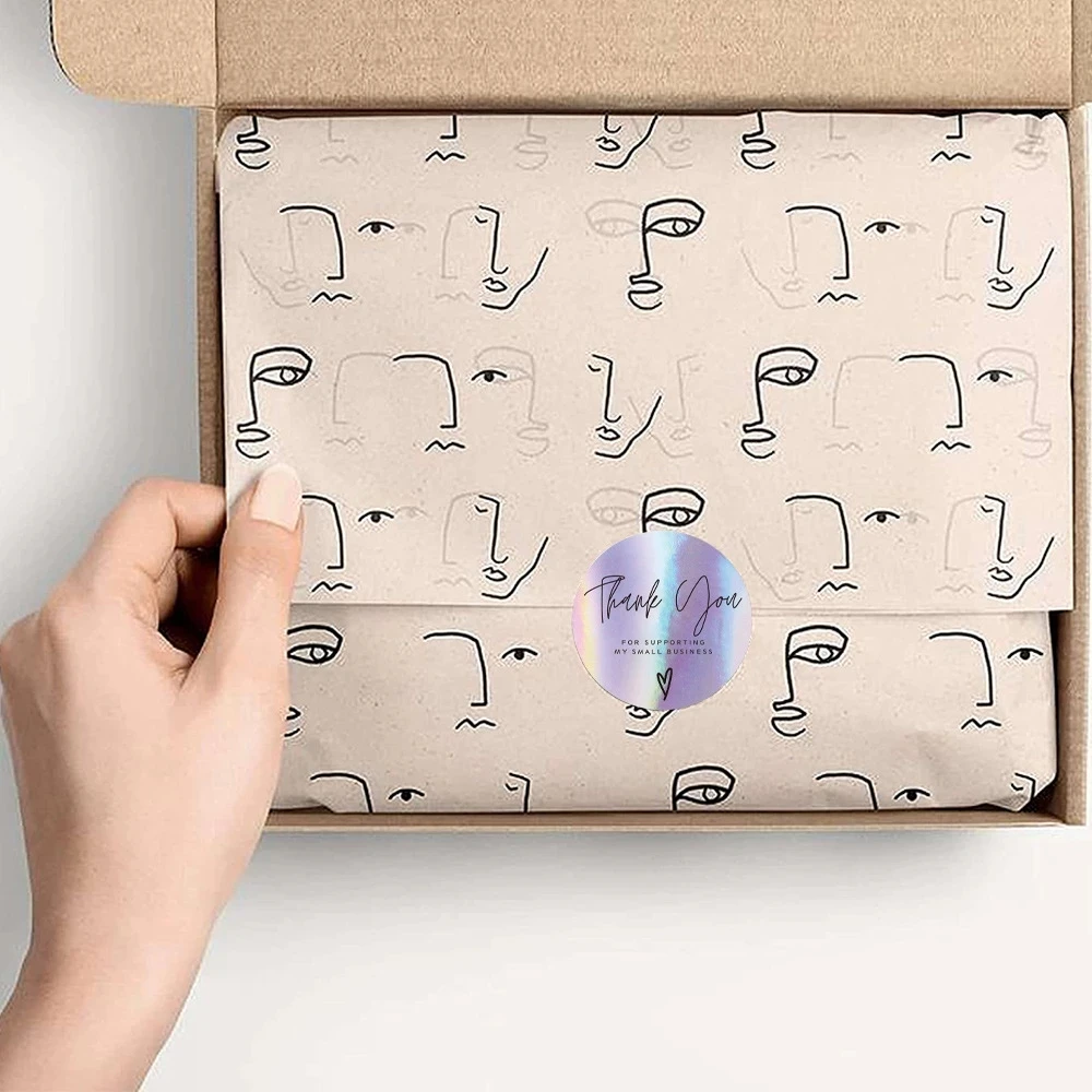 500 Pcs Ronde Regenboog Laser Dank U Stickers 1 Inch Kleine Business Stickers Zelfklevende Etiketten Voor Boetieks Wikkelen Levert