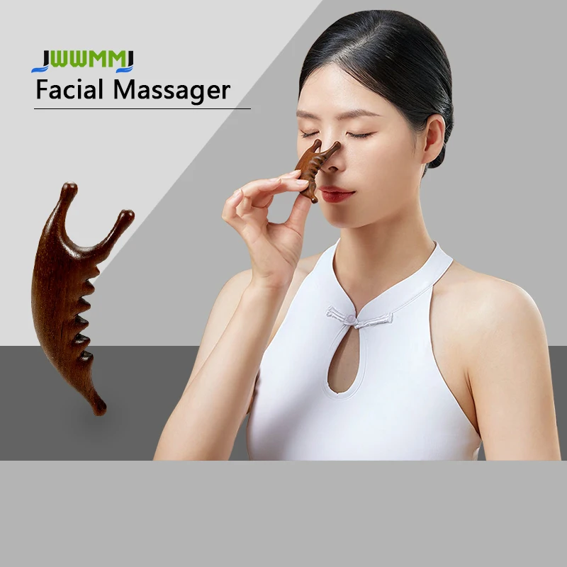 

1 шт., деревянная расческа-массажер для кожи головы ручной работы из сандалового дерева для Гуа Ша, головы, шеи, ухода за лицом, инструмент для красоты из натурального дерева