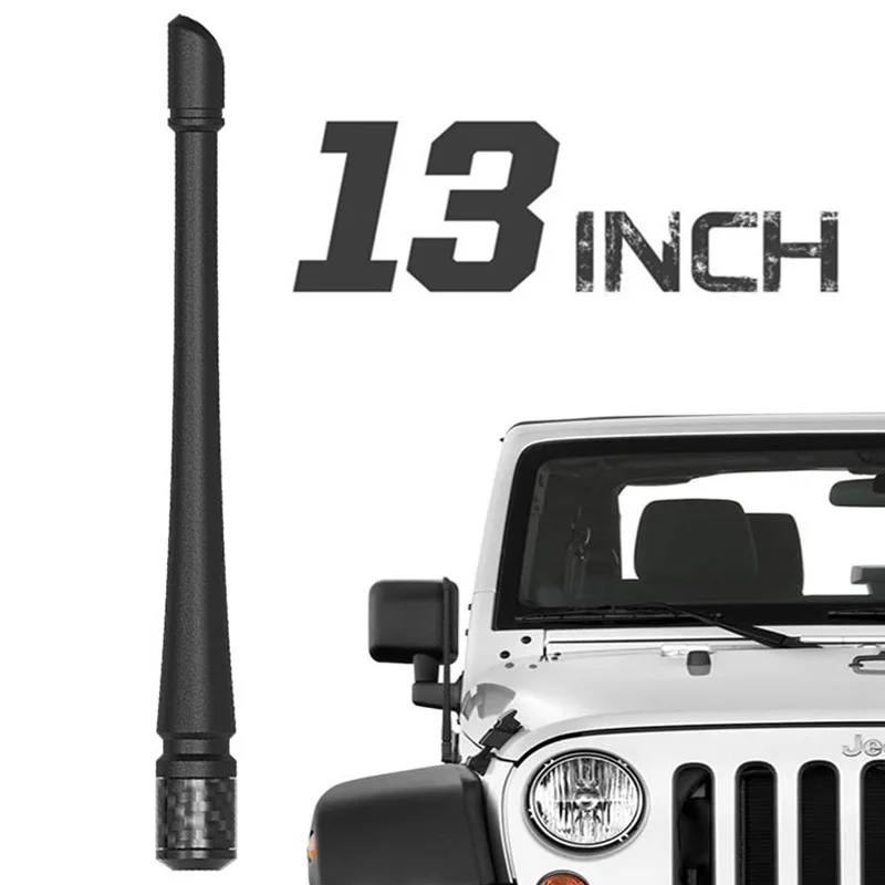 13 Inches Antenna For Jeep Wrangler JK JKU JL JLU Rubicon Sahara Gladiator Reception Mast Adapter Car Accessories 2007-2021