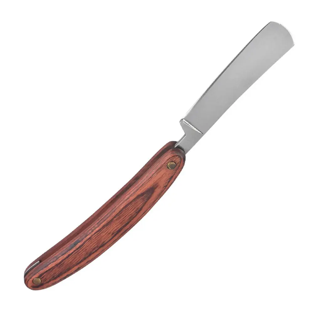 

Manual Shaving Razor Stainless Steel Beard Trimmer Wood Handle Compact Lightweight Travel Grooming Tool Gift Men Birthday