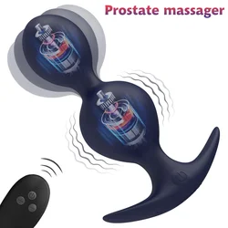 Dual Motor Vibrator Remote Control Anal Plug Butt Plug Anal Bead Female Masturbator Prostate Massager Erotic Sex Toys for Couple