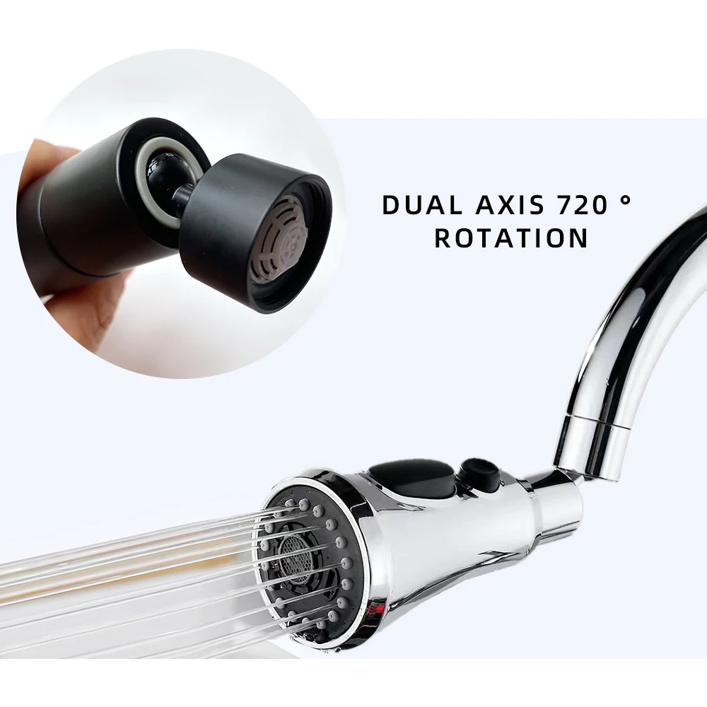 720° Stream Sprayer Universal Rotation Kitchen Mixer Faucet Aerator Nozzle Shower Head Replacement Water Spray Sprinkler Bubbler