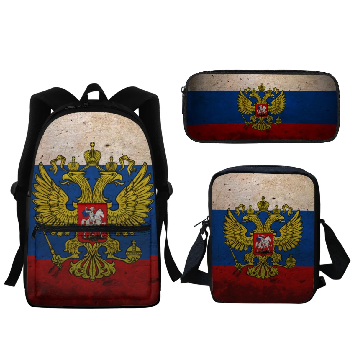 

Russian Flag Printing Student SchoolBags Unisex Large Capacity Backpack Messenger Bag Laptop Travel Bag New Stationery Mochila