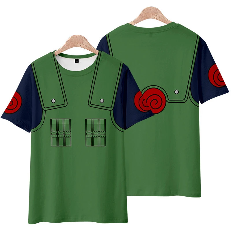 Anime Naruto Seventh Hokage Kimono Cosplay T-shirt Akatsuki 3D Printing Short Sleeve Tops For Boy Hip Hop Style Streetwear Tees