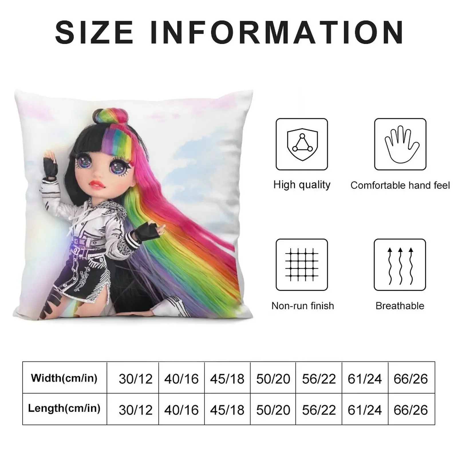 Rainbow high Jett Dawson Throw Pillow Cushion Covers For Living Room Throw Pillow Covers pillow cover luxury