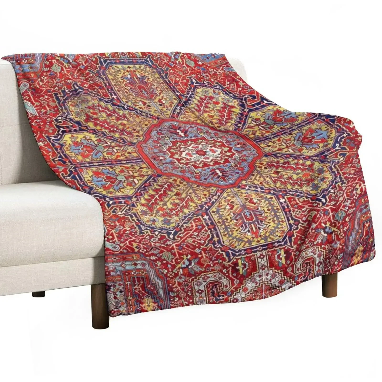 Heriz Azerbaijan Northwest Persian Carpet Print Throw Blanket Bed linens Weighted Blankets For Bed Thermals For Travel Blankets