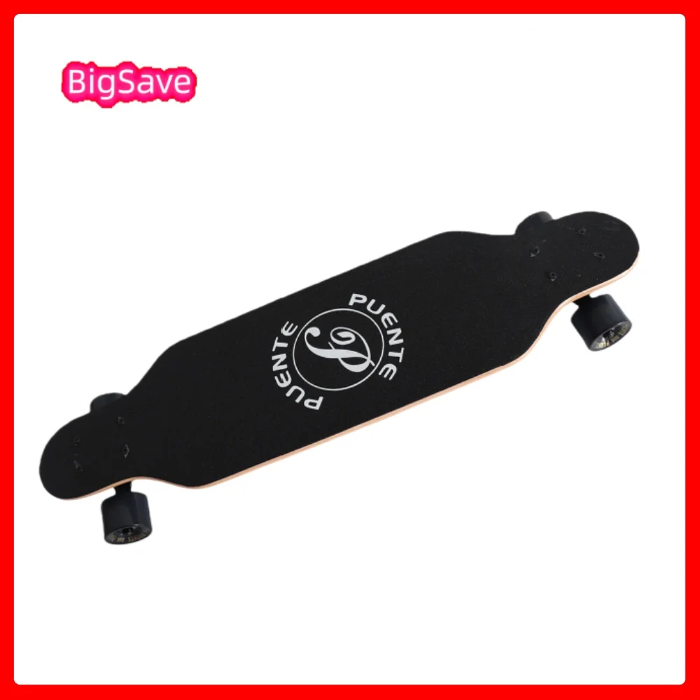 Portable Longboard Skateboard Professional Four‑Wheel Adult Longboard Flag Pattern Skateboard Maple Longboard Skateboard