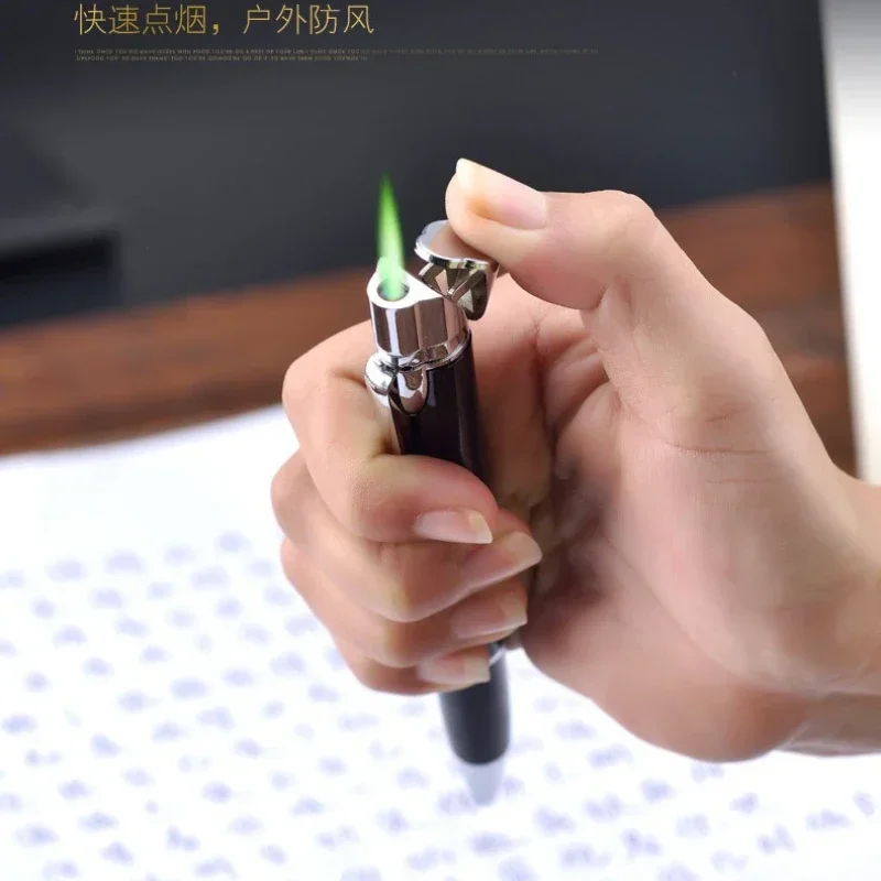 

Personalized Creative Ballpoint Pen Butane Gas Lighter, Torch Windproof Portable Lighter, Advertising Gift Engraving