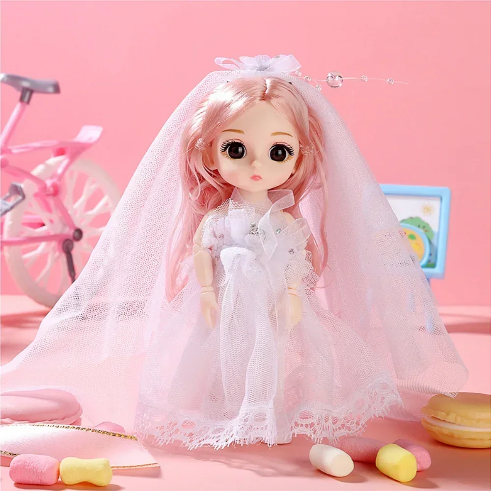 16cm BJD Princess Doll 1/12 Movable 13 Joints Cute Sweet Face Girl Gift Child Toys Doll DIY Dress Up Doll with Clothes and Shoes