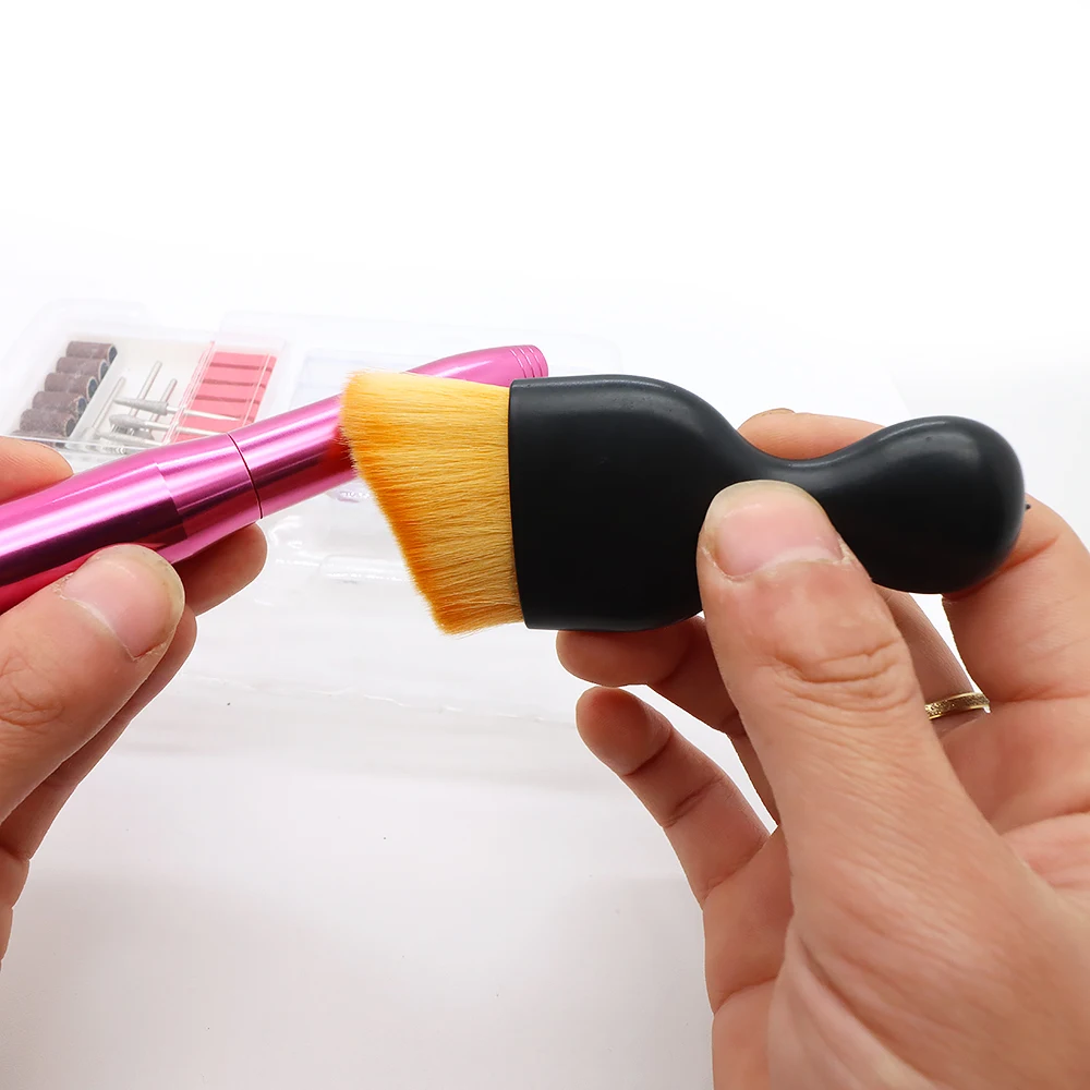 1/2pcs Multipurpose Soft Bristle Nail Brush Ergonomic Handle Nail Art Useful Makeup Tool Cleaning Dust Removal Detailing Tools