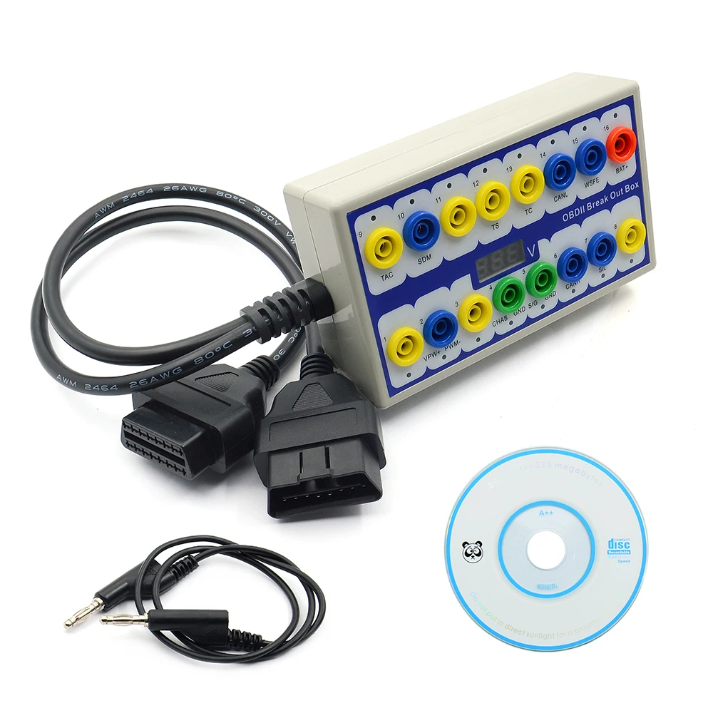 OBD2 Break Out Box Pin Out Box OBDII Protocol Detector Diagnostic Connector Detector Used For OBD Line Signal Judgment Transfer