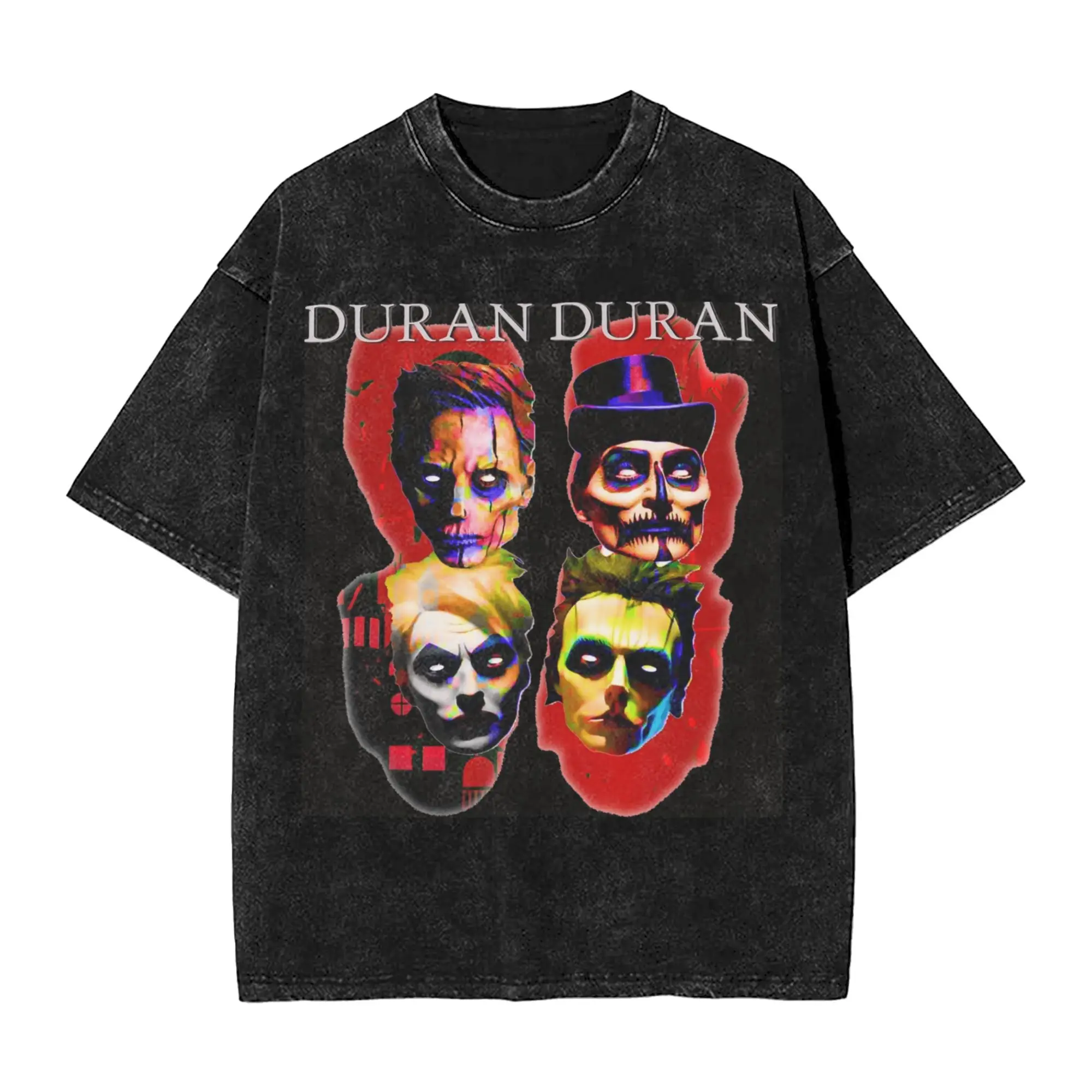 Duran Duran Washed T Shirt Men Danse Macabre Halloween Streetwear Cotton T-Shirts Summer O Neck Leisure T Shirt Big Size Tops