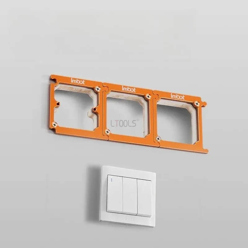 Spliceable 86 Type Socket Slotting Mold Wooden Panel Drilling Template Aluminum Alloy Woodworking Square Switch Cutting Template