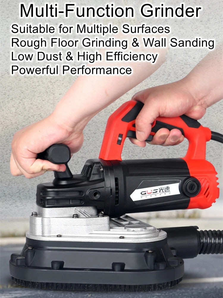 Трехголовочный шлифовальный станок для эпоксидных полов, цементного пола, беспыльный грубый строгальный станок, ручная шлифовальная машина для перевертывания бетона